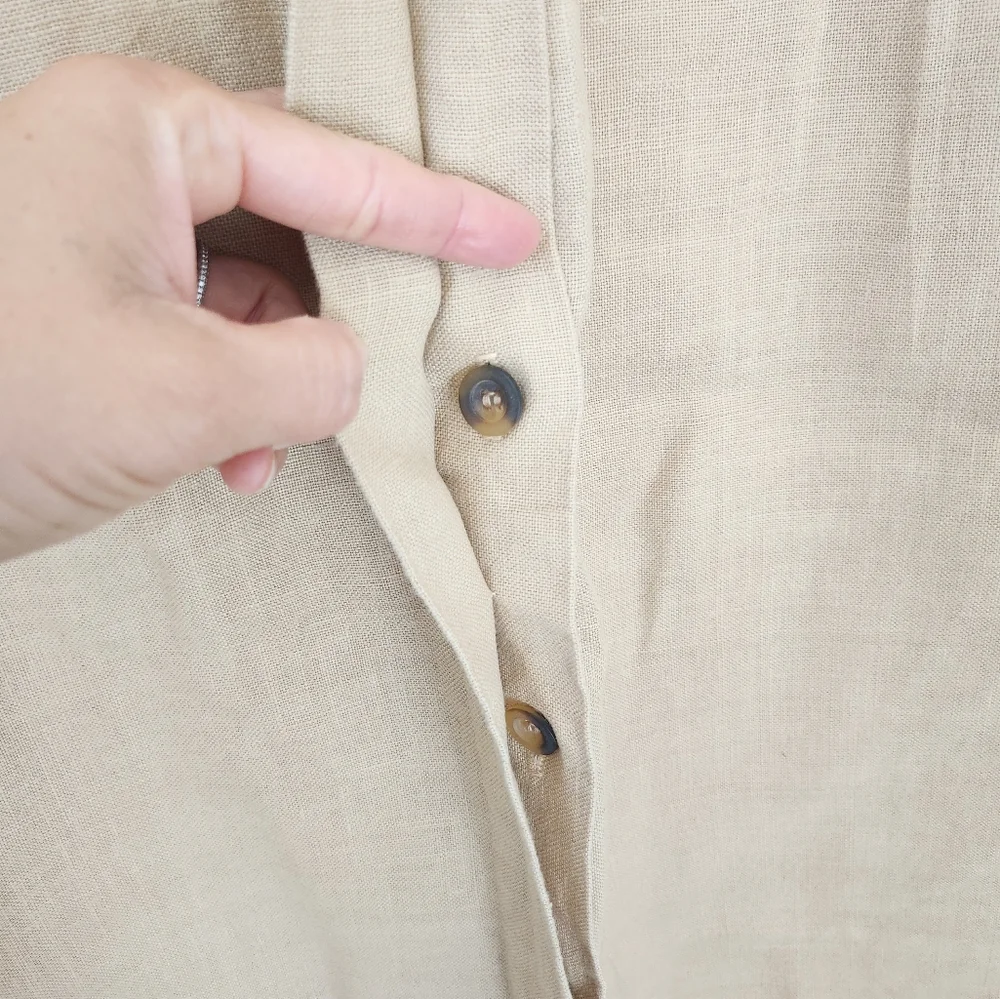 Vintage Tan Linen Maxi Skirt - Picture 3 of 8